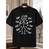 Men's Ow Pain Stick Figure T-Shirt - Funny Chronic Pain Humor with Repeated Ow Text & Body Diagram, Casual Round Neck Tee Suitable for - Wear,