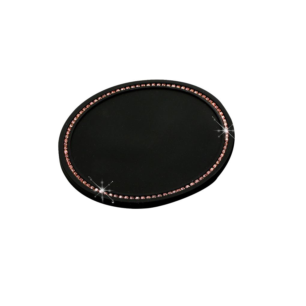 Car Cup Holder Coaster Round Waterproof Heat Insulation Rhinestone Inlaid Easy Clean Cups Mats for Ladies Men Girls