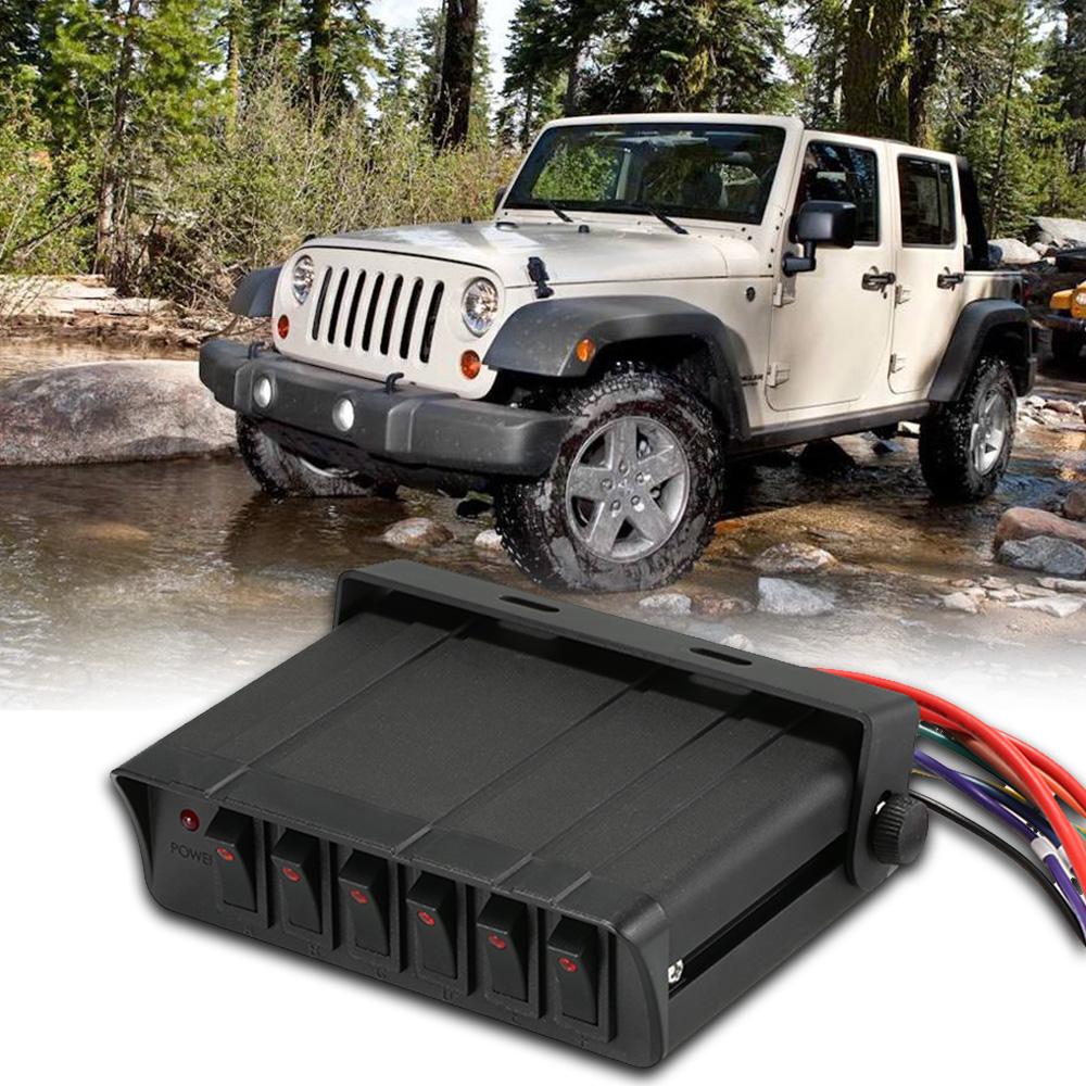 80-Amp On/Off Switch Box Controller 20A Rocker Switches box 12V SPST 6-Gang Rocker Switch Panel