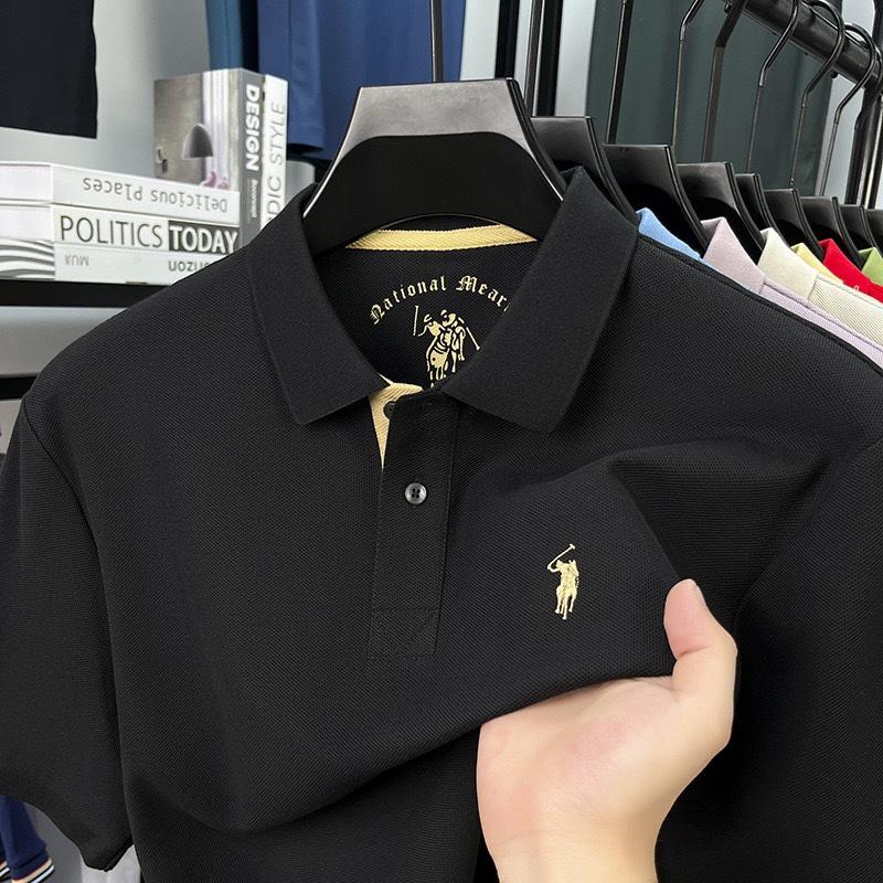 

STORN 100% Pure Cotton Short Sleeve Polo Shirt Summer Paul Pony Embroidered Men s T-shirt Luxury Brand Fashion Breathable Casual Top M