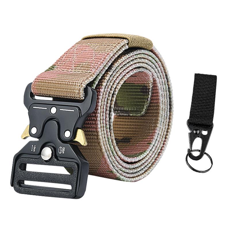 Elastic Tactical Nylon Belt with Alloy Buckle, Popular for Outdoor Use, Customizable Size