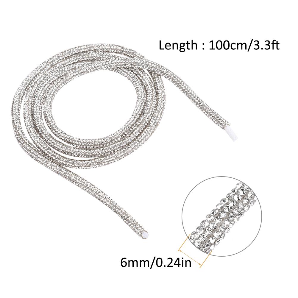 6mm 1m Rhinestones Tube Rope Trim Chain DIY Clothes Decoration for Jewelry Making