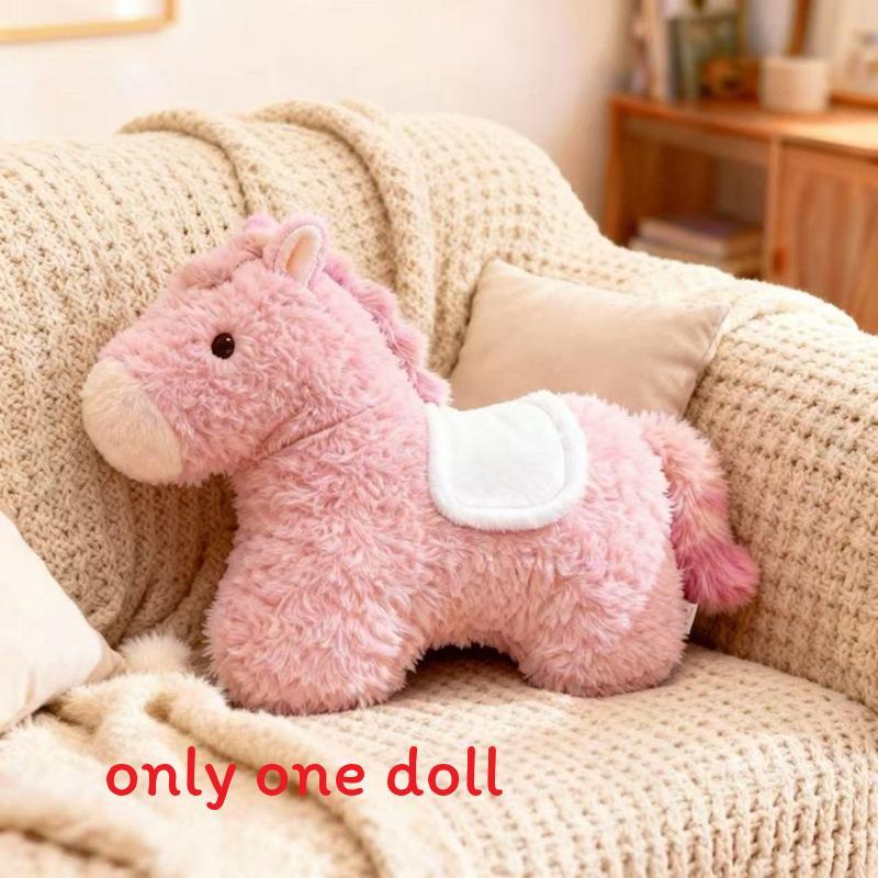 Handmade Pink Pony Plush Toy With Soft Short Plush For Kids Bedroom Decor And Gift