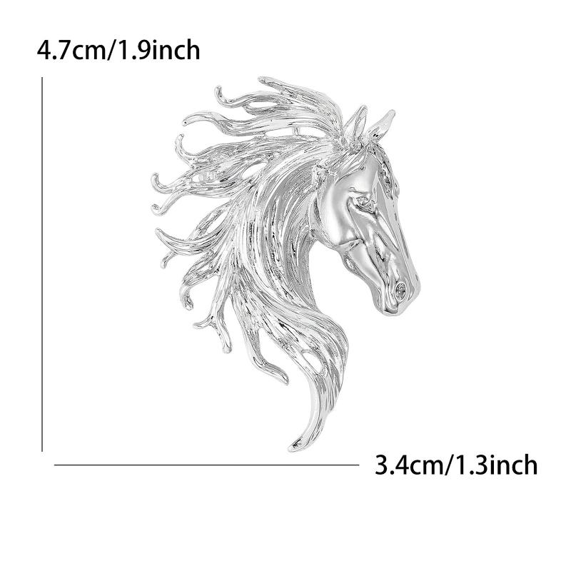 Modische Pferde Broschen für Damen Unisex Persönlichkeit Tierkreiszeichen Pins Event Party Neujahrsgeschenke Schmuck Dekoration Zubehör