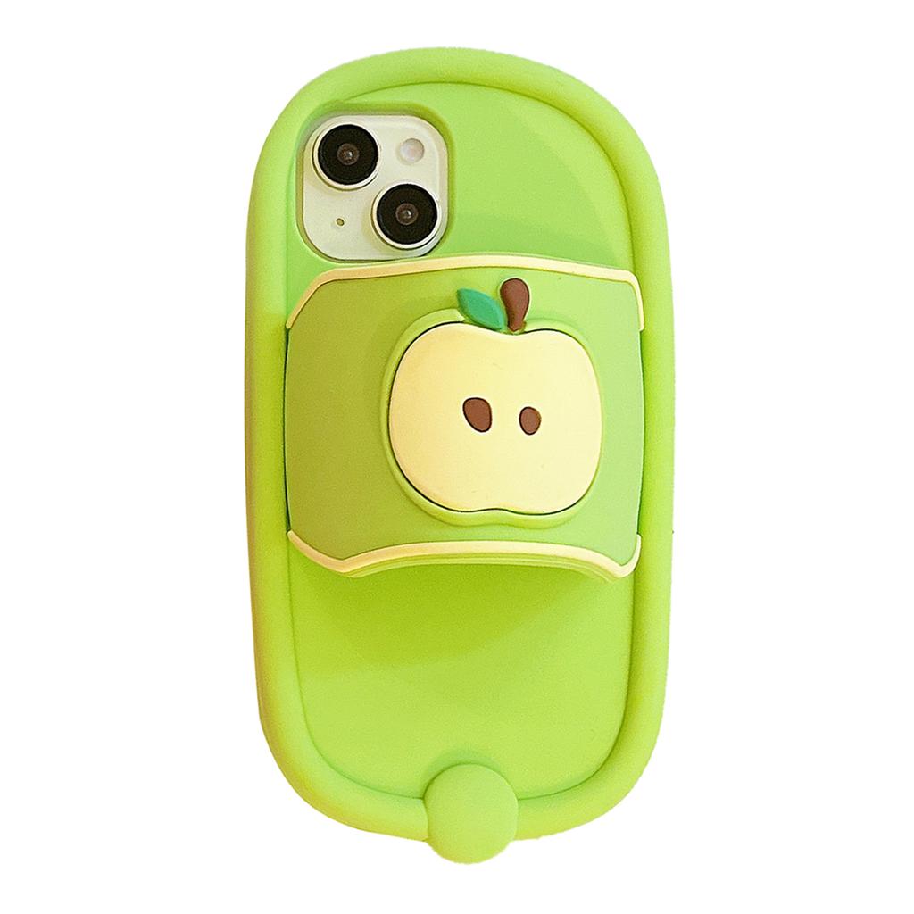 For iPhone 15 Silicone Case Unique Apple Slipper Style Shockproof Phone Back Cover
