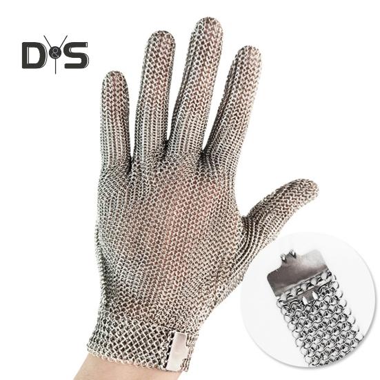 1 szt. Rękawice odporne na przecięcia, siatka ze stali nierdzewnej klasy spożywczej, gotowanie w kuchni, krojenie mięsa, otwieranie ostryg, rękawice rzeźnicze, wytrzymałe rękawice z metalowej kolczugi