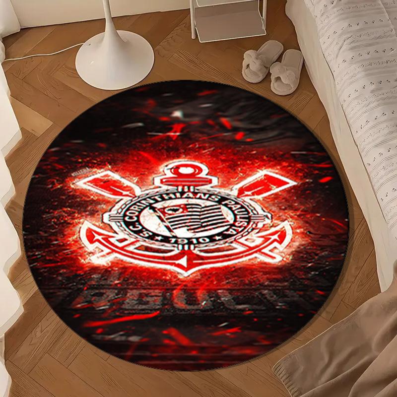 Football Club Emblem Round Rug for Livingroom,Bedroom, Palyroom, Chair Rug, Area rug, Circle Carpet, Large Size Fan Christmas gift