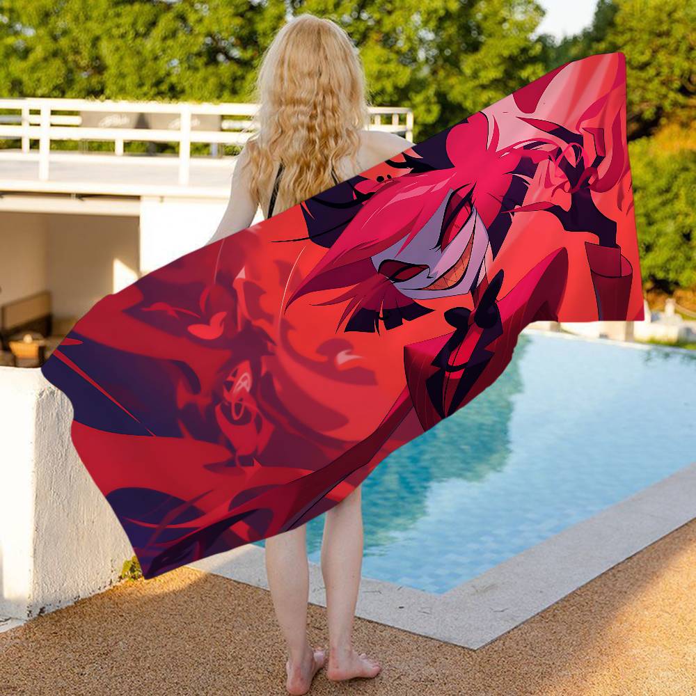 

Popular Anime H-Hotel H-Hazbin Alastor Microfiber Beach Towel Absorbent Quick Dry Soft Yoga Swimming Resort Mountain Towel W30*H60(CM)