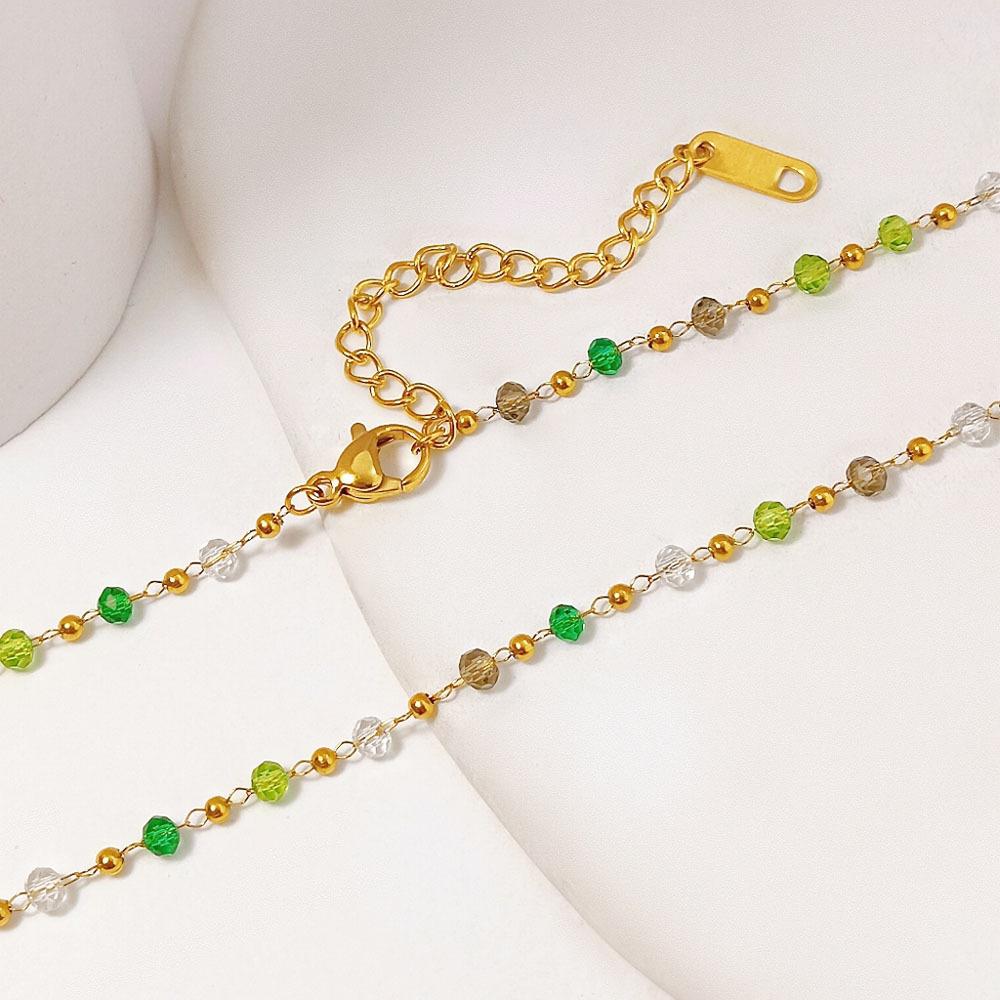 Fashion Personality Simple Crystal Necklace Popular Light Luxury Temperament Simple Titanium Steel Clavicle Chain Female Versatile