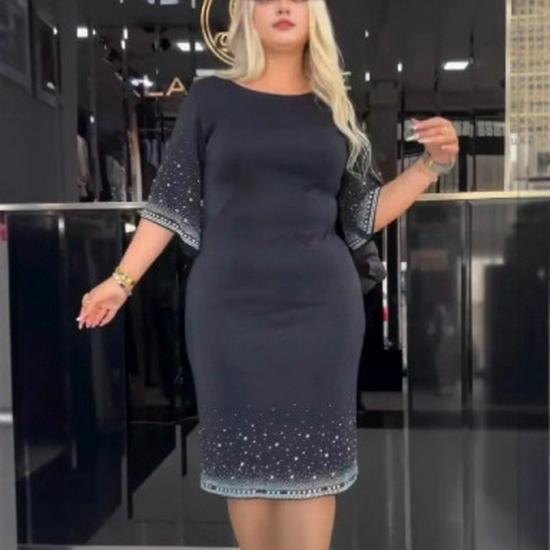 2025 Lato Francuski Europejski Styl Sukienka z Okrągłym Dekoltem Wyszczuplająca Talia