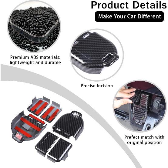 Car Trailer Hitch Cover Caps for Hummer EV Accessories Carbon Fiber Style Rear Bumper Trailer Hitch Cover Trim for 2022-2024 2025+ Hummer EV SUV