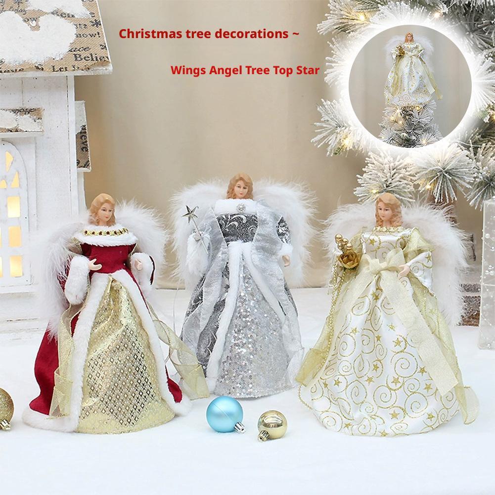 Festival Angel Doll Tree Top Star Delicate Christmas Tree Top Star Atmosphere Golden Christmas Angel Topper Navidad Decor