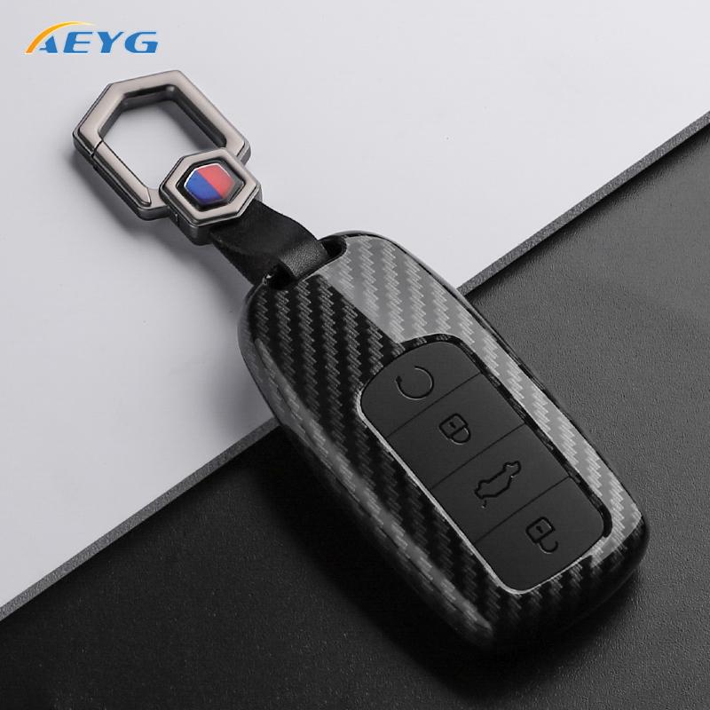 Carbon Fiber Abs Car Key Case Cover For Chery Tiggo 8 Plus 8 Pro 7 Pro Arrizo 5 Plus Protected Holder Fob Accessories Bag