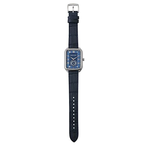 MASTER WORKS Quadrangle MW10SN-GCBLG8 Men's Watch, Made In Japan, Quartz Movement, 33mm, Leather Strap, Square Shape, Navy Blue