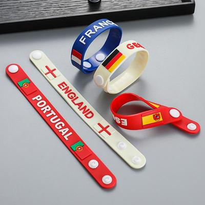 2026 USA, Canada, Mexico World Cup National Team Rubber Wristband - Souvenir Gift with Team Flags