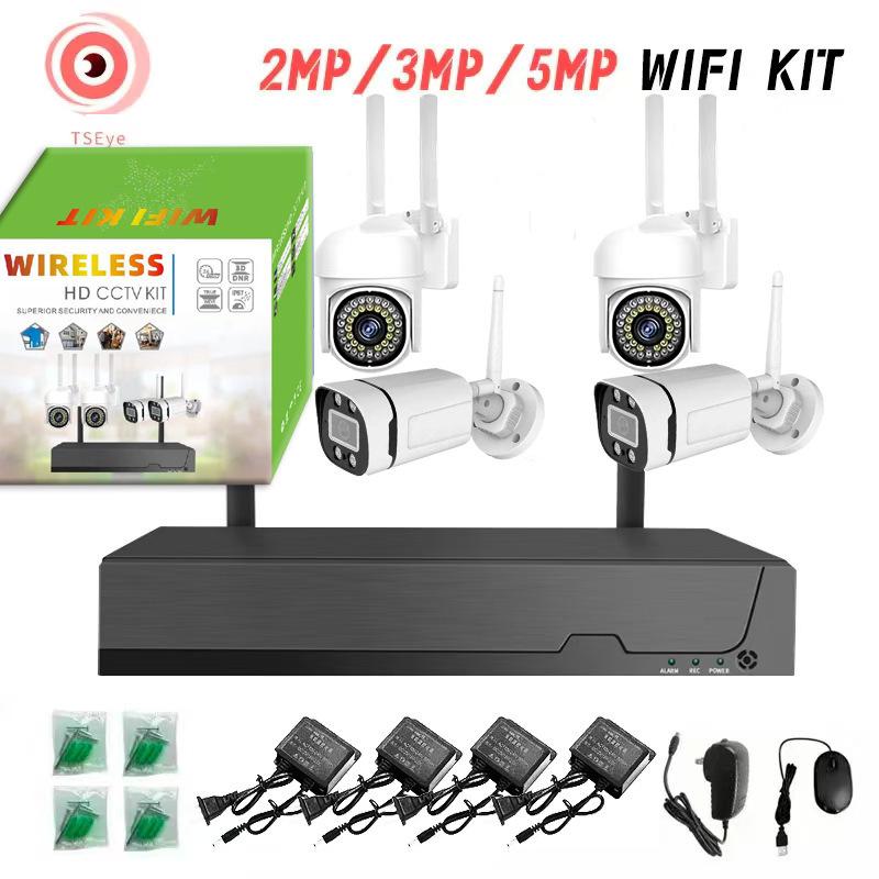 5 Million Wireless 4/8-Channel PTZ Camera NVR Kit with Remote Viewing WiFi Surveillance
