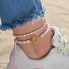Bohemian, Beach Resort Style Multi-layer Anklet Pearl OT Buckle Women's Double-layer Anklet Accessories