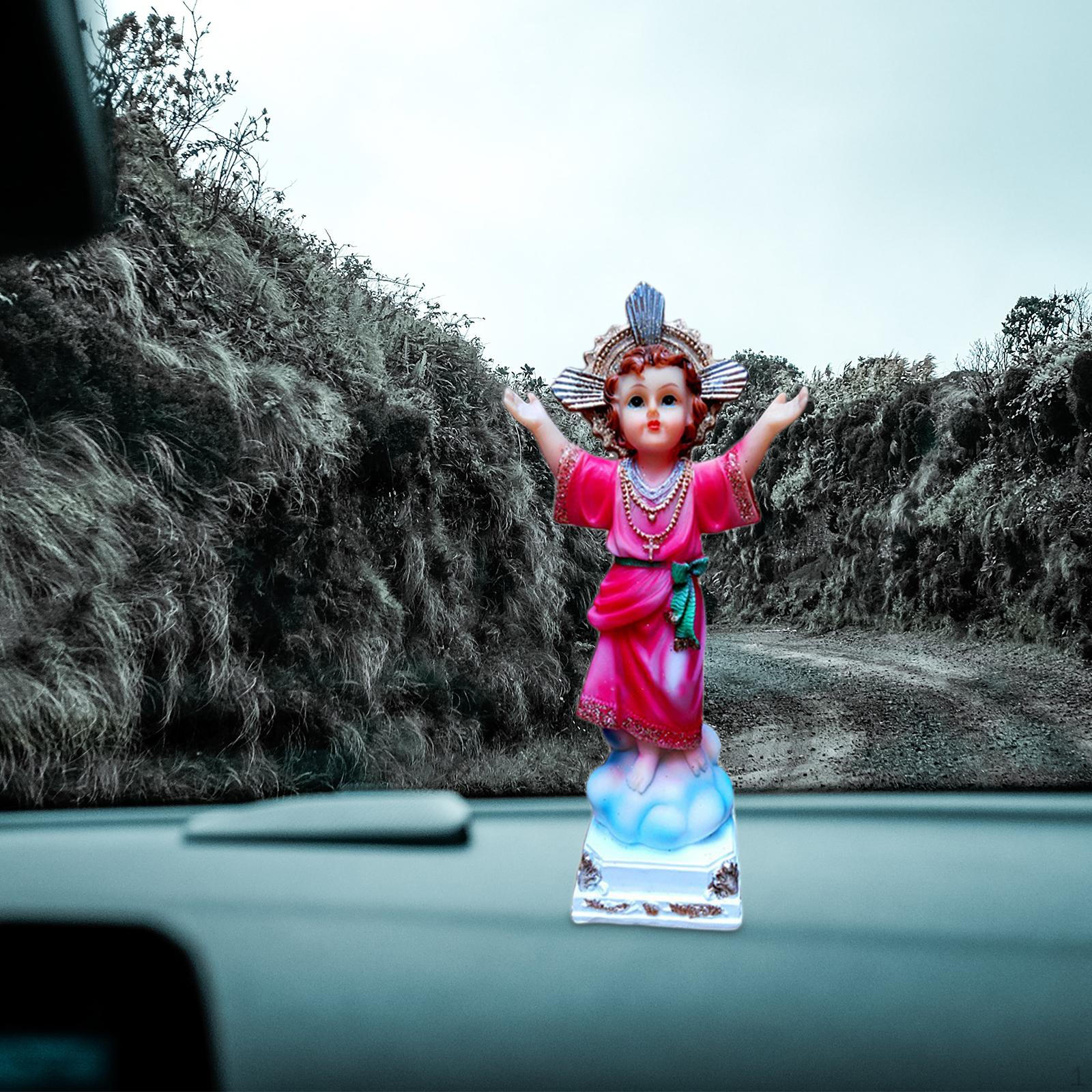 

Blessed Mary Statue Catholic Figurine Display Car Ornament Religious Sculpture for Apartment Shop