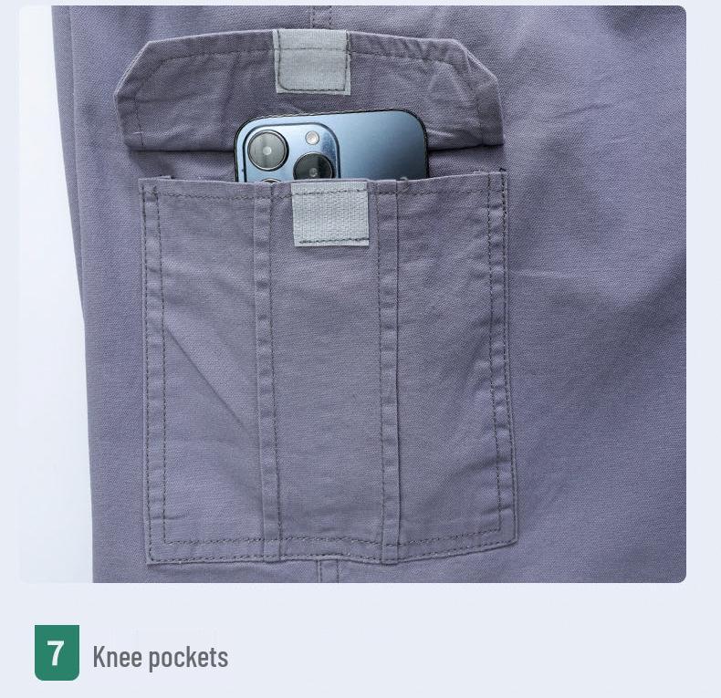 Conjunto de Roupa de Trabalho de Verão para Homem em Sarja de Algodão - Leve, Corte Solto com Design Multibolsos para Soldadores