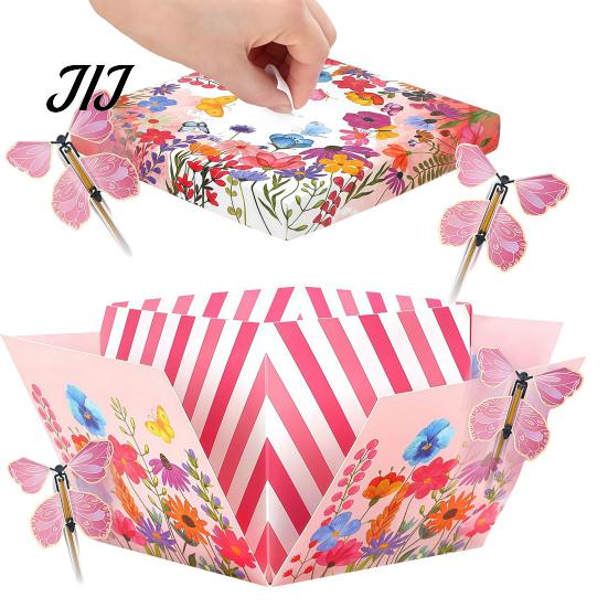 Easy Assembly Gift Box Butterfly Explosion Box, DIY Surprise Exploding Present Holder with 4 Memory Making for Anniversary Flying Butterflies