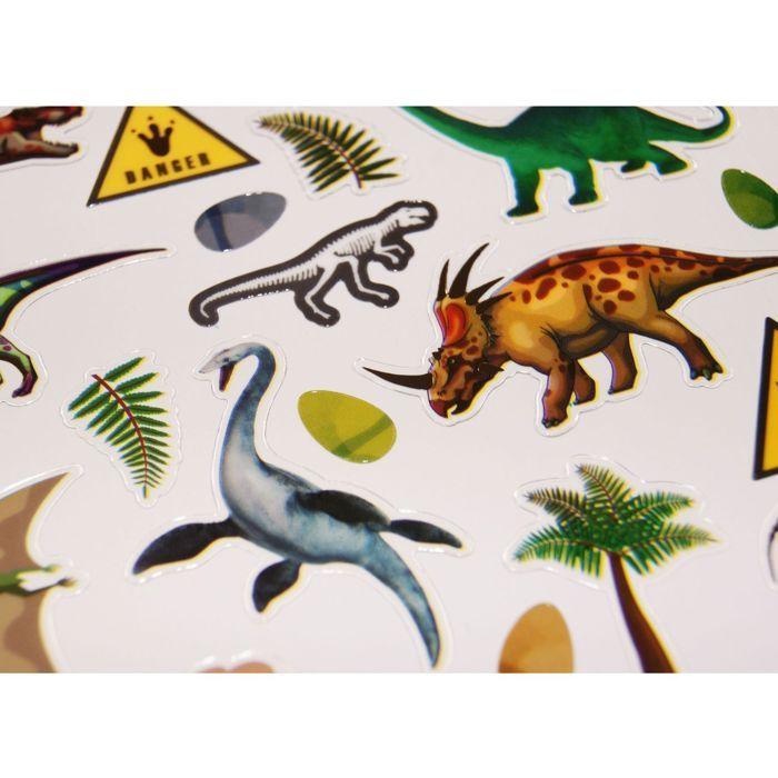 Autocollants - Dinosaures - Finitions argentées
