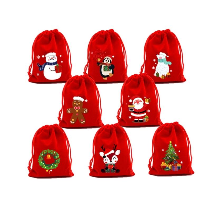 10Pcs Practical Drawstring Storage Pouches Jewelry Packaging Case for Holiday