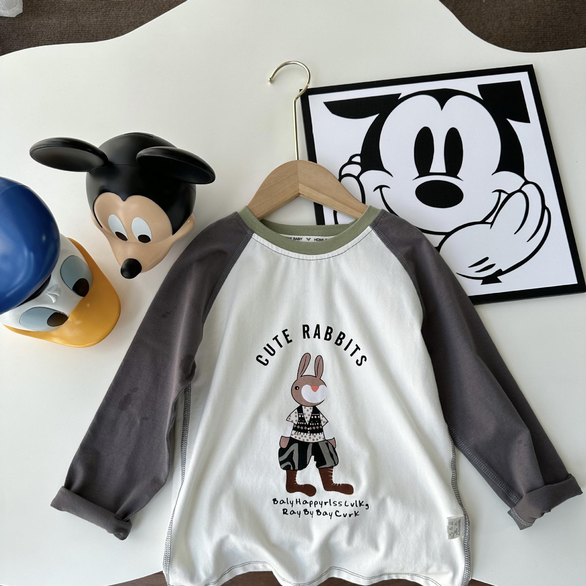

Kids Long Sleeve Cartoon Cool Grey Rabbit Print Shirt Tops Tee Clothes Child s Tee Over 3 Years
