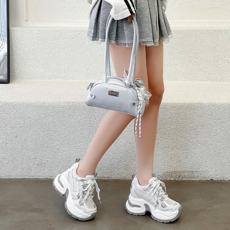 10CM Inner Height Increase Dad Shoes Women 2025 Spring New Small Muffin Thick-soled Versatile Sports Shoes Ins Tide