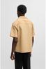 Overfit Cotton Beige [HUGO] Shirt, Seersucker, Men's, S,