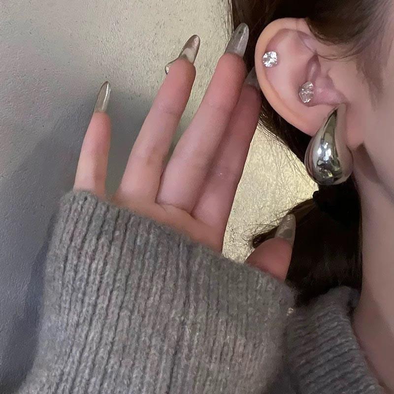 Neue trendige klobige Wassertropfen-Ohrringe für Frauen Persönlichkeit glänzende Tropfenohrringe Boho Teardrop-Ohrringe Mädchen Modeschmuck Geschenke