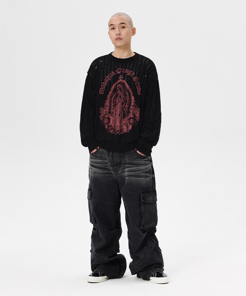 MAHAGRID Blessed Mesh Knit Black(Mg2Esmk601A)