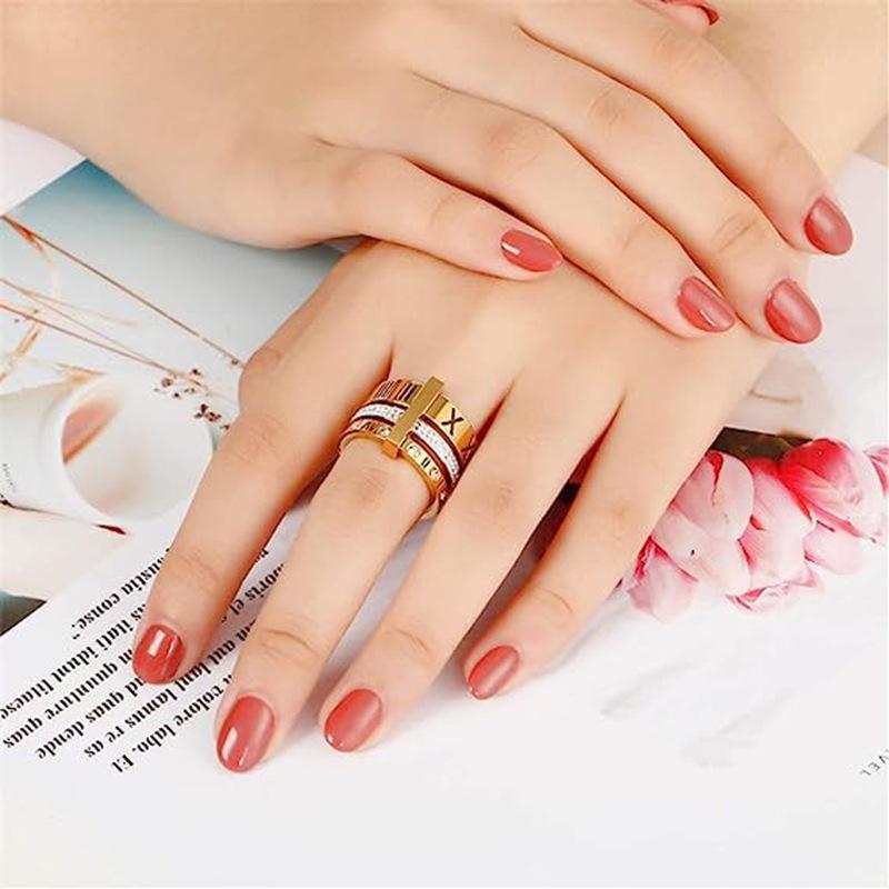 Starry Night European & American 3-in-1 Multi-Ring with Roman Lettering - Trendsetter Fashion Jewelry