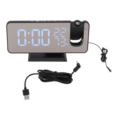 FM Radio LED Digitaler Smart Wecker LED Digitale Projektionswecker für Schlafzimmer Nachttisch Schwarz