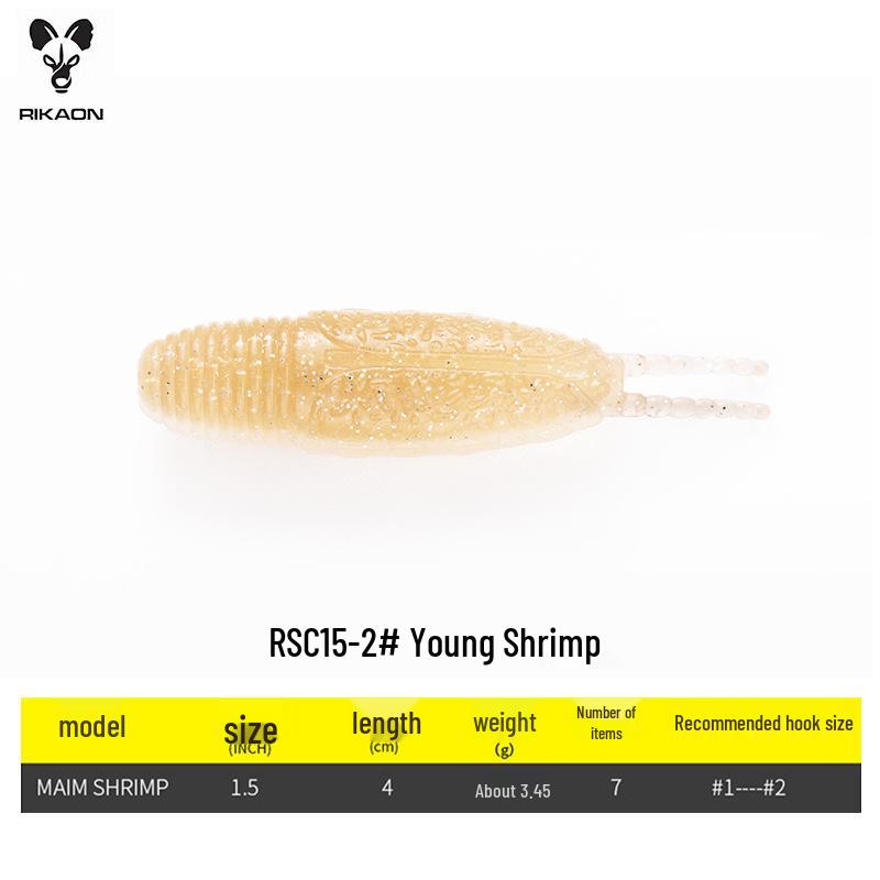 RIKAON Vysoce Gravitační Měkká Nástraha Wild Dog Shrimp pro Seabass a Mandarínské Ryby