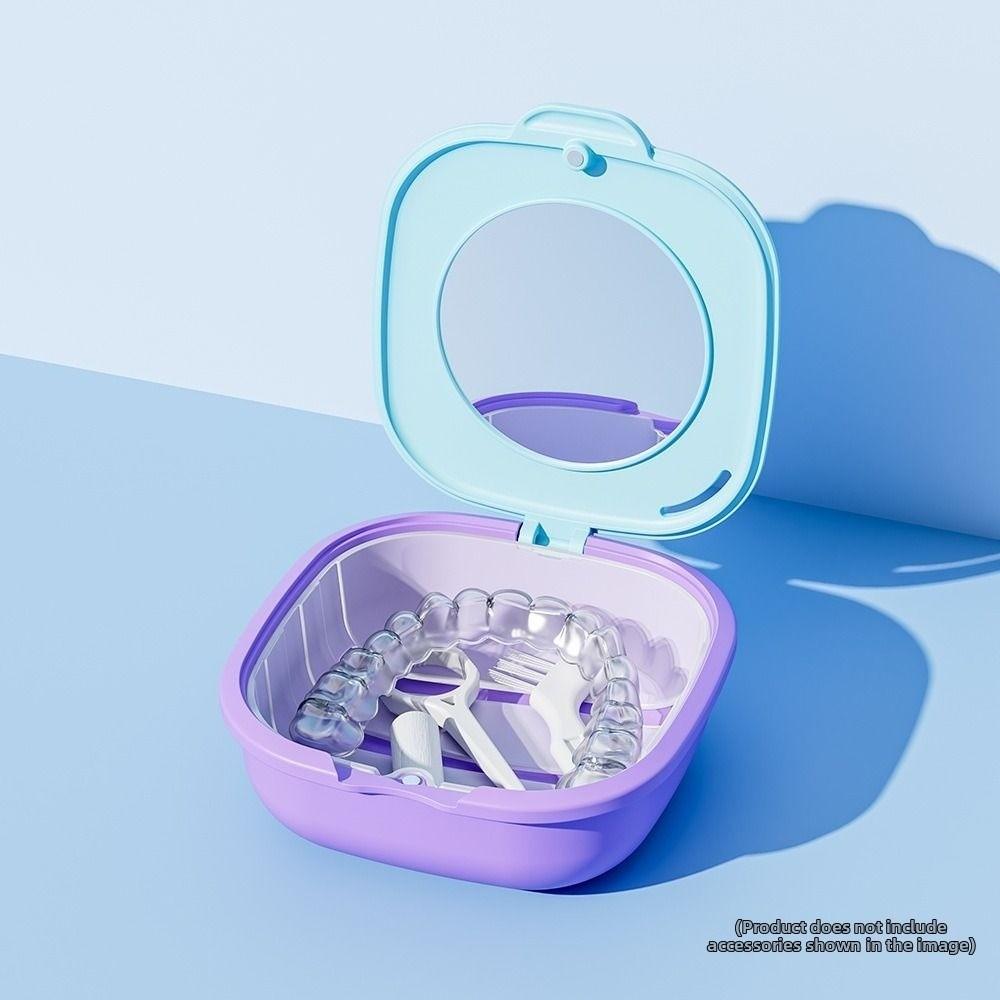 Travel With Mirror Braces Box Cleaning Box Soak Box Orthodontic Retainer Case Draining Mouthguard Case