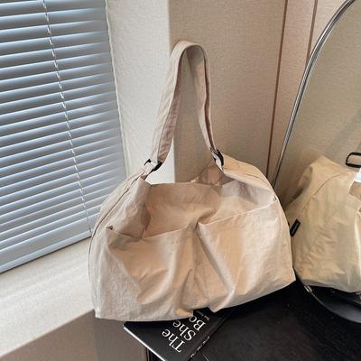 Summer Small Bag Women's Versatile Shoulder Oblique Span Bag Casual Tote Retro Tote Solid Color Bag