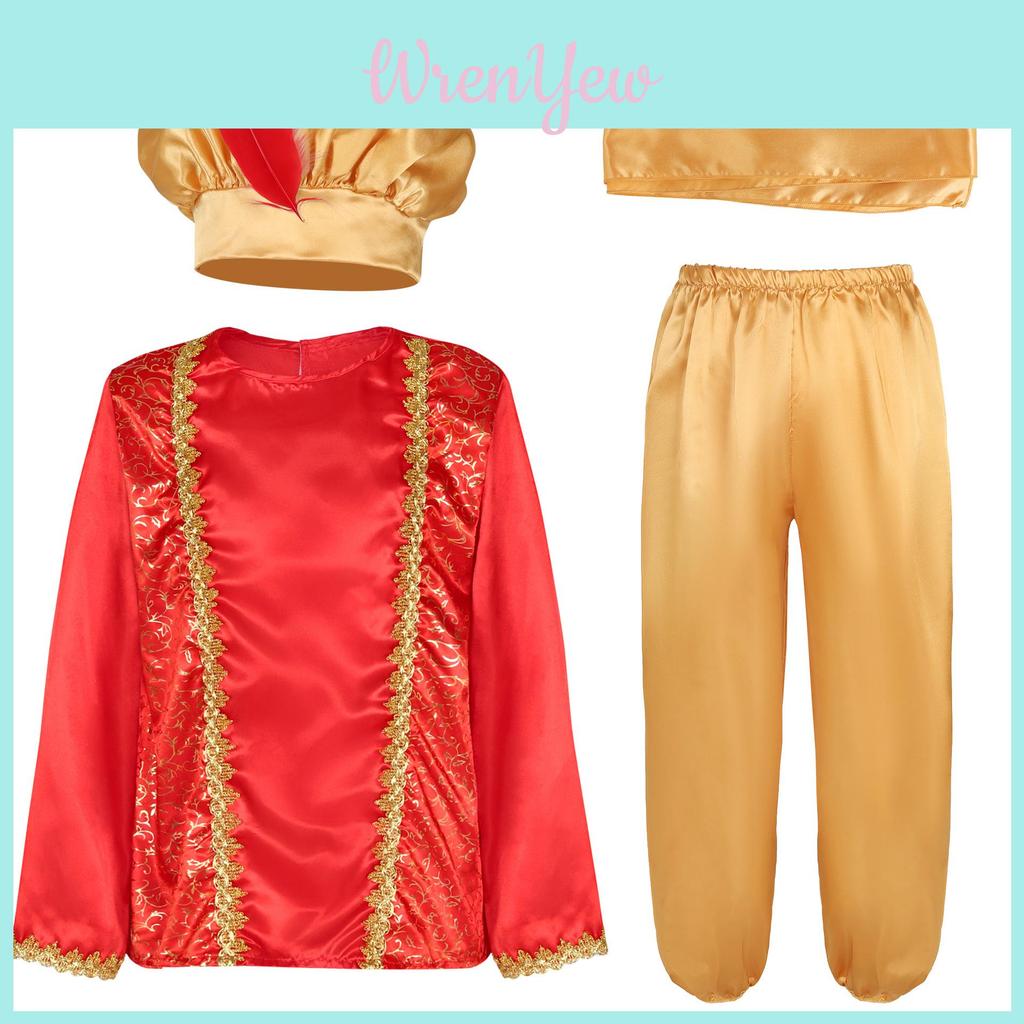 Kostým Aladina pro děti z polyesterové látky pro jevištní představení a halloweenský cosplay