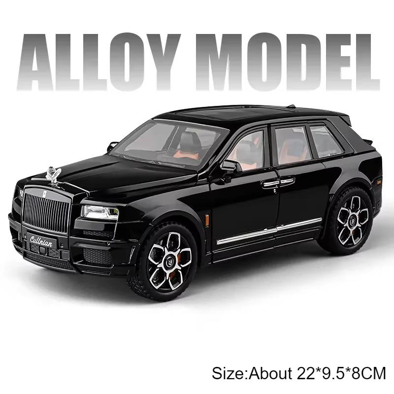 1:20 Rolls Royce Cullinan RV Car Model Toy Alloy Diecast Doors Opened Pull Back Shock Absorption Models Collection Gift for Boy