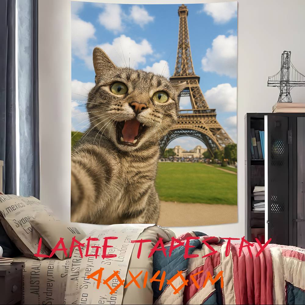 Cool Fashion Funny Cool Cat Tapestry Decoration Bedroom Dormitory Background Cloth Holiday Home Party Living Room Club Tapestry