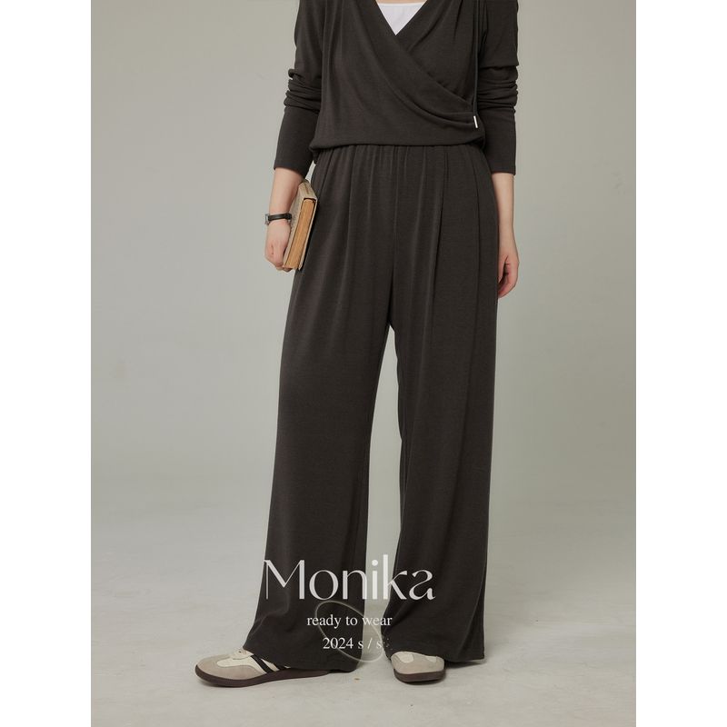 

Plus-Size Women s Casual Sports Suit, Spring Two-Piece Long-Sleeve Top, Slimming Wide-Leg Pants Set for Curvy Women Gray [Pants] XL