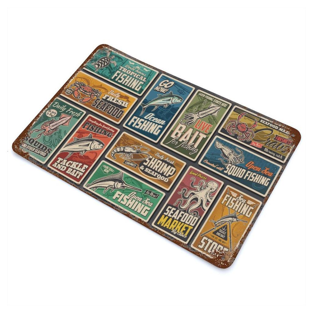 1-Pack Retro Metal Wall Plaque, 20×30cm and 30×40cm, Shabby Rusted Sign for Dining Area, Corridor, Bar or Restaurant