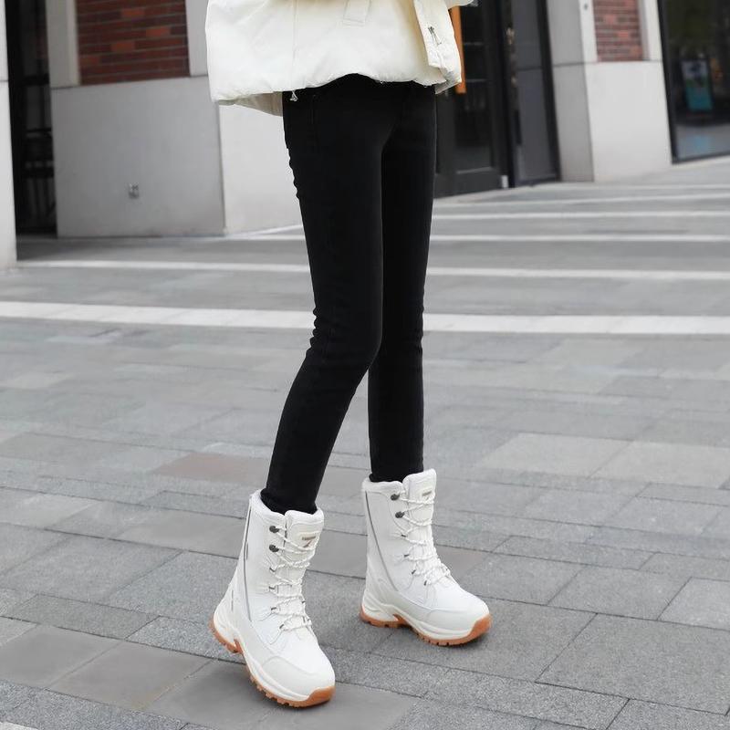 Schneestiefel Damen Wasserdicht Rutschfest Schneeland Samt Warm Dicksohlige Schuhe Damen