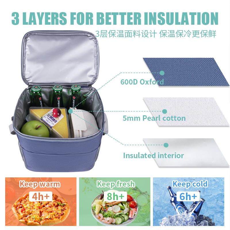 Thick Oxford Fabric Picnic Lunch Bag Large Capacity Insulated Cooler Tote Leak-Proof Thermal Bag For Outdoor Camping And Daily
