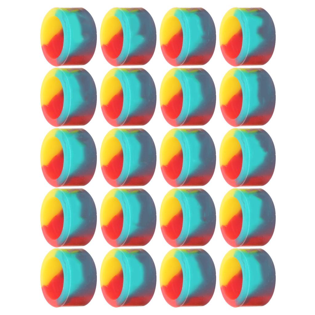 20pcs Fishing Rod Stop Ring 3 Colors Pole AntiSkid Circle Rubber Silicone Fishing Tackle(M )