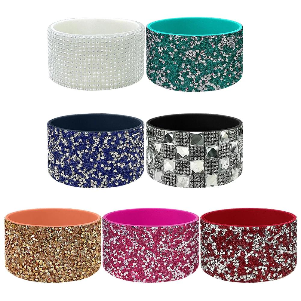 Diamond Glitter Silicone Boot Anti-Slip Water Bottle Boot Sleeve Water Bottles Bottom Sleeve for Stanley 40oz Cup Accessories