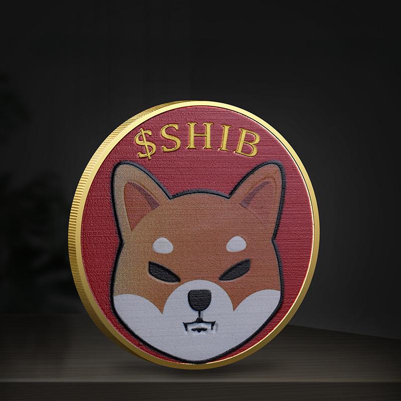 Color UV Shiba Inu Coin Virtual Bit Commemorative Coin Digital Virtual Currency Gold Coins, Christmas gift, Stocking stuffers