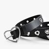 Buckle Decoration Belt Fashion Heart-Shaped Eyelet Hollow Girl Jeans Shorts Porous