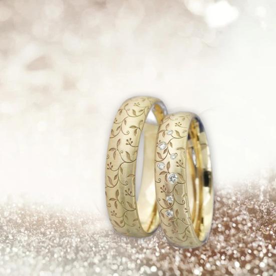 Finger Ring Flower Carved Elegant Exquisite Workmanship Couple Engraved Band Ring for Gift