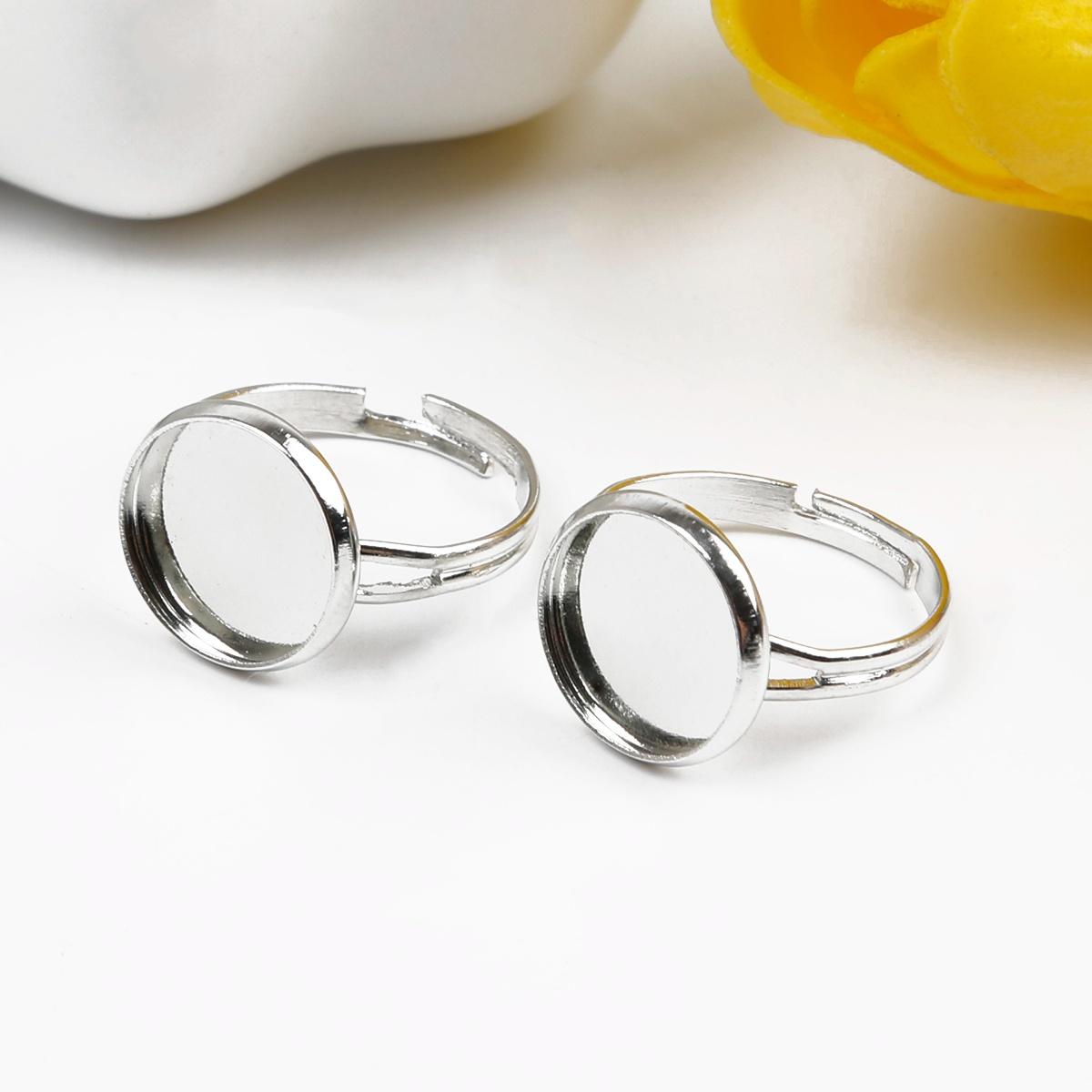 

10 шт. железное кольцо для лица, вставное регулируемое кольцо для самостоятельного изготовления ювелирных изделий, аксессуары для рукоделия 14mm 10pcs серебряный песка