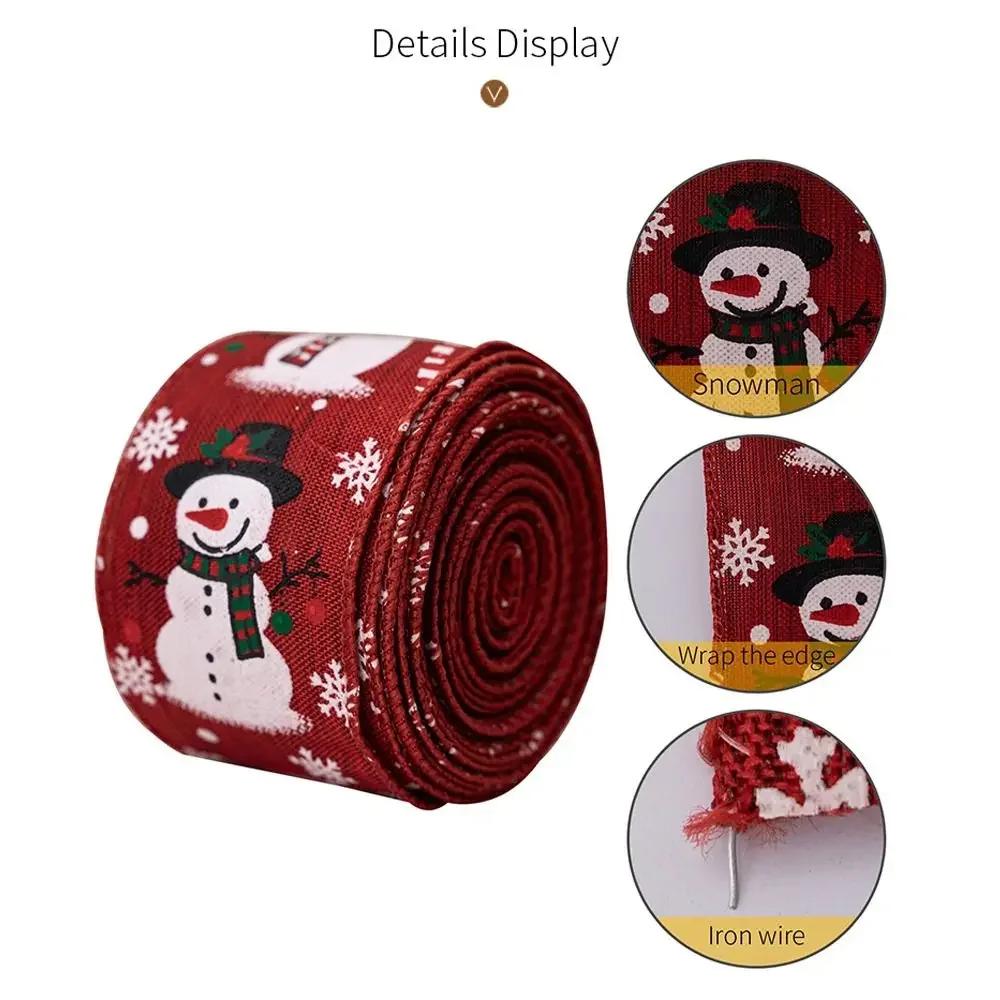 Beautiful 500cm 5 yards Christmas Ribbon Crafts Bow Cloth Satin Ribbons DIY Gift Wrap for Decorating Christmas